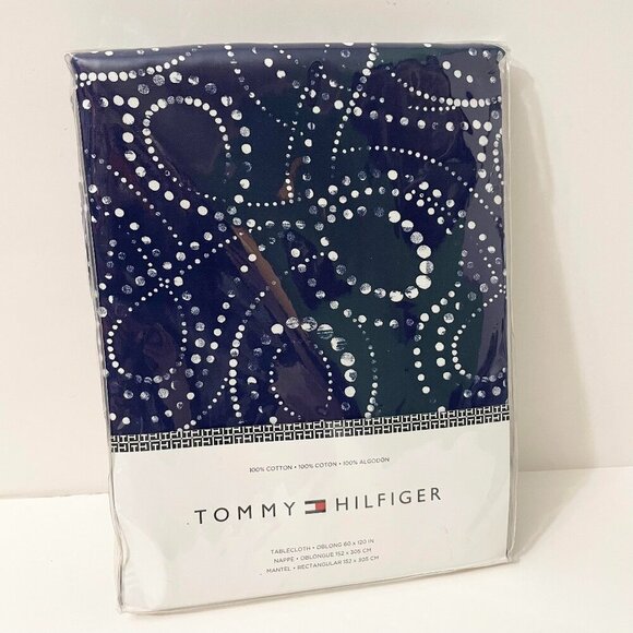 Tommy Hilfiger Cotton Tablecloth Oblong 60" x 120" - Picture 1 of 15